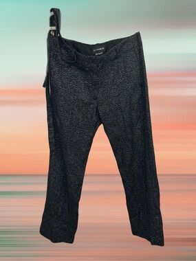 Ann Demeulemeester Silver Flocked Black Wool Trousers – Size 40